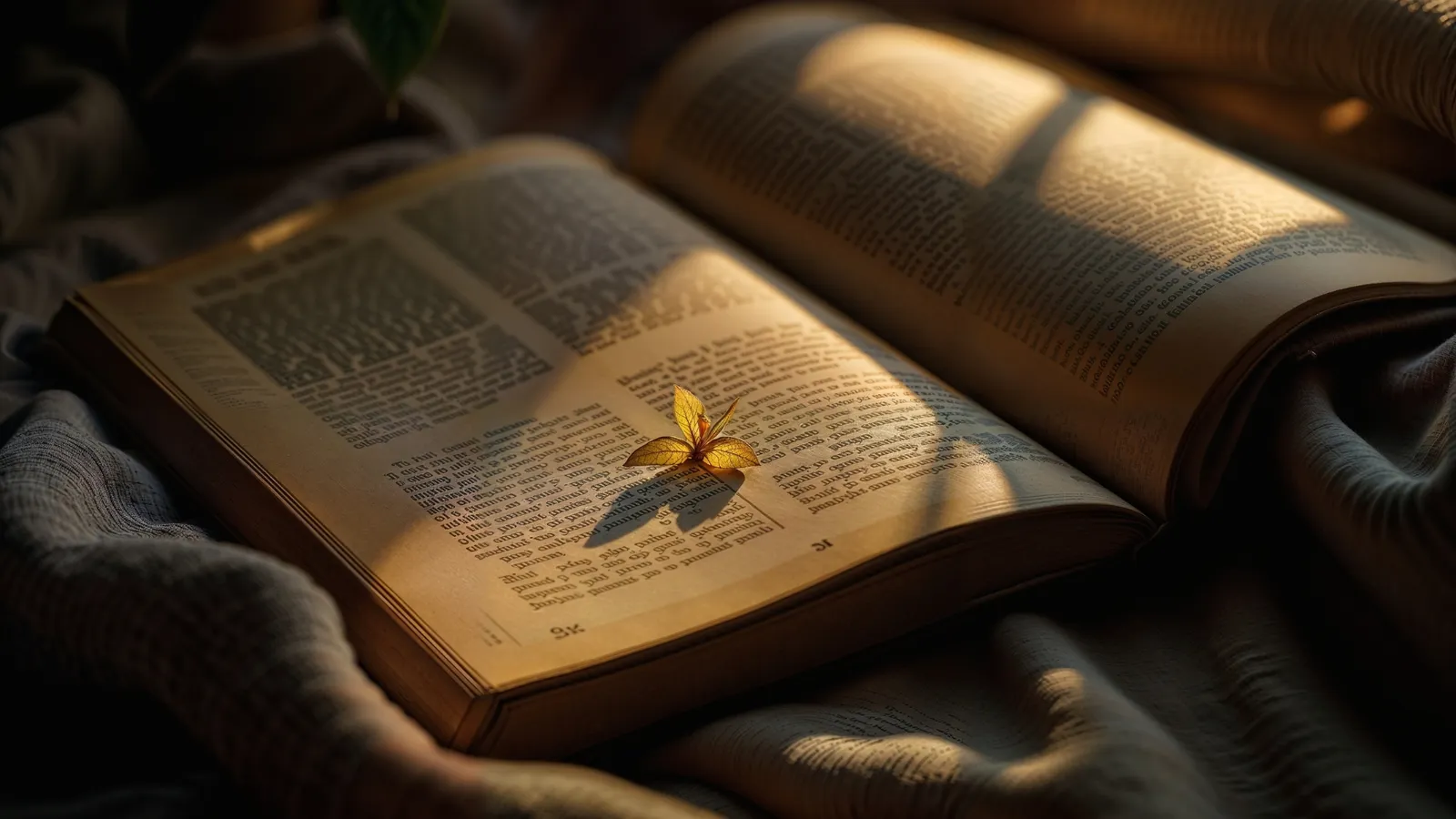 imagem de um livro com uma florzinha repousnd em cima